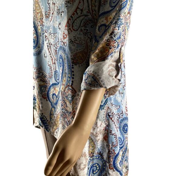 Chicos Paisley Layered high low Tunic women’s sz 0 - Picture 5 of 9